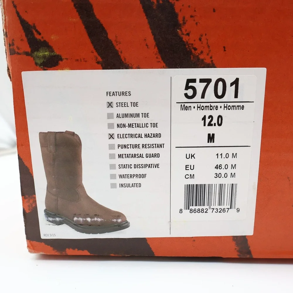 WORX Modern 5701 Steel Toe Work Boots Mens 12 Brown Leather NWT NIB